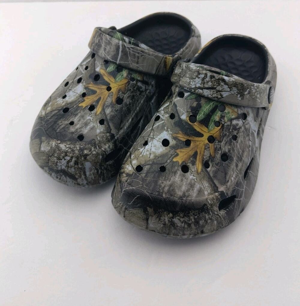 Kids Classic Camo Garden Clogs For Boys Girls Lightweight Adjustable Water si-31